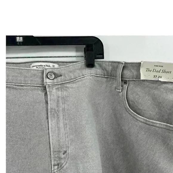 Abercrombie & Fitch High Rise The Dad Short In Gray Women's Size 37 - Picture 2 of 4